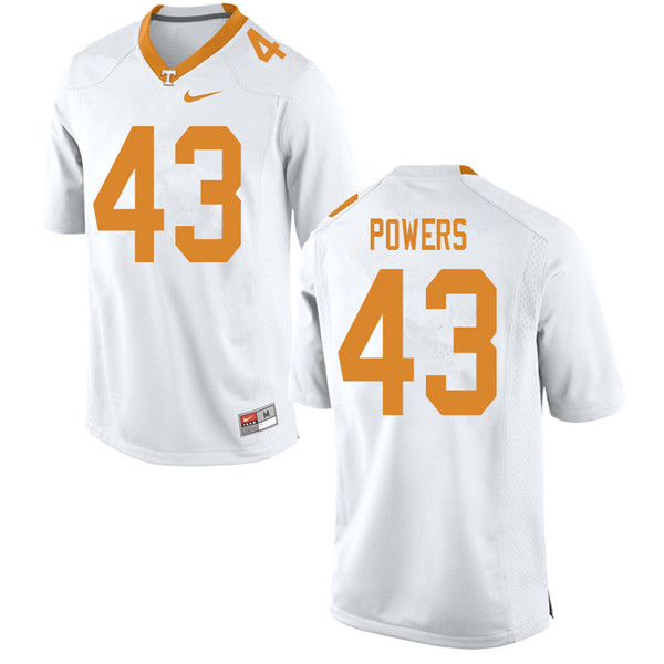 Men #43 Jake Powers Tennessee Volunteers College Football Jerseys Sale-White